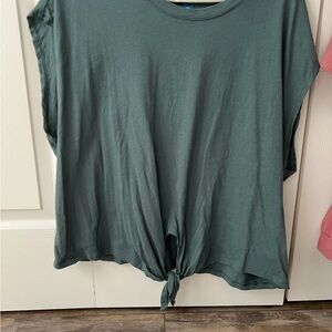 Old Navy Teal Tie-Front Tee